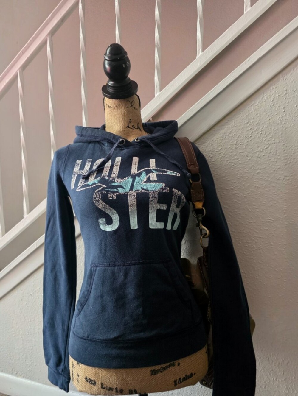 2000s Hollister navy hoodie with logo Y2k Fall Size Small